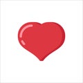 Cute red heart on an isolated white background. Vector stock illustration Royalty Free Stock Photo