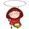 Cute red hooded girl and speaking Royalty Free Stock Photo