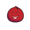Cute Red monster cartoon funny character, kawaii face emoji Royalty Free Stock Photo