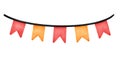 Cute red and orange garland flag for celebration party