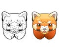 cute red panda coloring book funny design Royalty Free Stock Photo