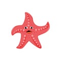 cute red starfish cartoon design illustration Royalty Free Stock Photo