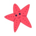 Cute red starfish underwater creature cartoon vector illustration Royalty Free Stock Photo