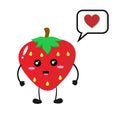 Cute red strawberry illustration with callout shape