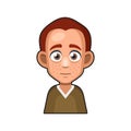 Cute Redhead Man Avatar Character. Cartoon Style Userpic Icon. Vector