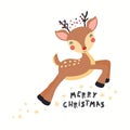 Cute reindeer Christmas card