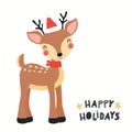 Cute reindeer Christmas card