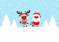 Reindeer Pulling Sleigh With Santa Sunglasses Snow And Forest Blue Royalty Free Stock Photo