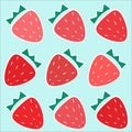 Cute Repeating Strawberry Vector Pattern.