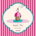 Cute retro cupcake card Royalty Free Stock Photo