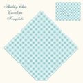 Cute retro envelope template with ornament in shabby chic style