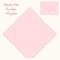 Cute retro envelope template with ornament in shabby chic style