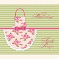 Cute retro recipe card with imitation of mom`s apron