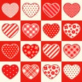 Cute retro seamless Valentines Day pattern with hearts