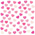 Cute retro Valentines Day background with hearts