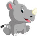 Cute rhino cartoon Royalty Free Stock Photo