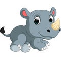 Cute rhino Cartoon Royalty Free Stock Photo