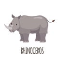 Cute Rhinoceros in flat style Royalty Free Stock Photo