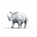 Cute Rhinoceros Toy Figurine - 3d Rendering In Bjarke Ingels Style Royalty Free Stock Photo