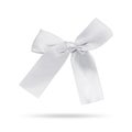 Cute ribbon isolated on white background. Beautiful bow made from satin fabric. Clipping paths object