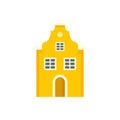 Cute Riga house icon flat isolated vector