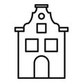Cute riga house icon, outline style