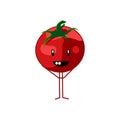 Cute ripe tomato cartoon character