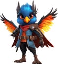 Cute Robin bird in a cartoon character. AI-Generated.