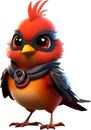 Cute Robin bird in a cartoon character. AI-Generated.