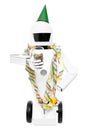 Cute robot with carnival party decoration