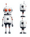 Cute robot character design white isolate background Royalty Free Stock Photo