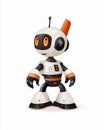 Cute robot character white isolate background Royalty Free Stock Photo