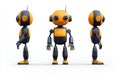 Cute robot character white isolate background Royalty Free Stock Photo