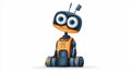 Cute robot character white isolate background Royalty Free Stock Photo