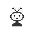Cute robot chatbot icon in flat style. Bot operator vector illus