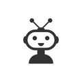 Cute robot chatbot icon in flat style. Bot operator vector illus