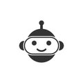 Cute robot chatbot icon in flat style. Bot operator vector illus