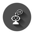 Cute robot chatbot icon in flat style. Bot operator vector illus