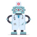 Cute robot doctor in a white coat.