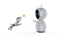 Cute robot with dog robot Royalty Free Stock Photo