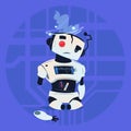 Cute Robot Error Broken Modern Artificial Intelligence Technology Concept