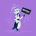 Cute Robot Error Modern Artificial Intelligence Technology Concept