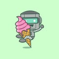 cute robot with ice cream