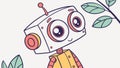 Cute Robot with Modern Design, Symbolizing Technology and Future. vector design Generative AI Royalty Free Stock Photo