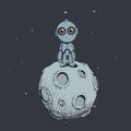 Cute robot on the moon