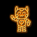cute robot neon glow icon illustration Royalty Free Stock Photo