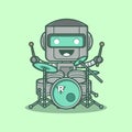 cute robot playing drums Royalty Free Stock Photo