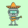 cute robot playing guitar Royalty Free Stock Photo