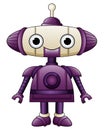 Cute robot purple cartoon with antennas