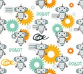Cute robot sameless pattern Royalty Free Stock Photo
